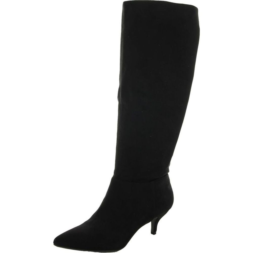 Faux suede  Womens Black Wide Calf Over-The-Knee Boots Shoes NWT